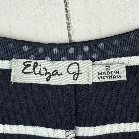 Eliza J Navy/White Stripe Stretchy Sleeveless A-line Flowy Dress Size 2 - Picture 9 of 14